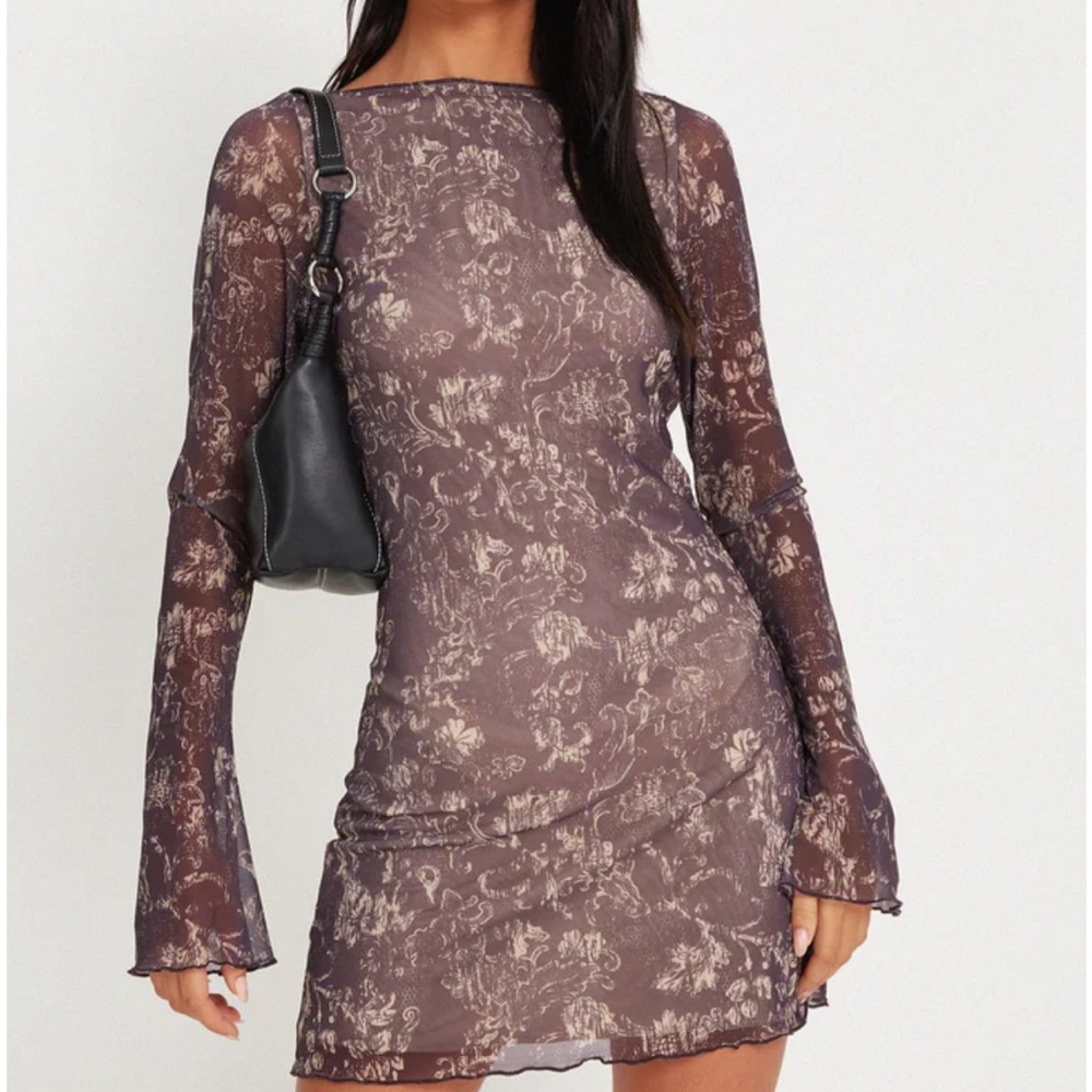 Motel Rocks Purple Floral Mini Dress